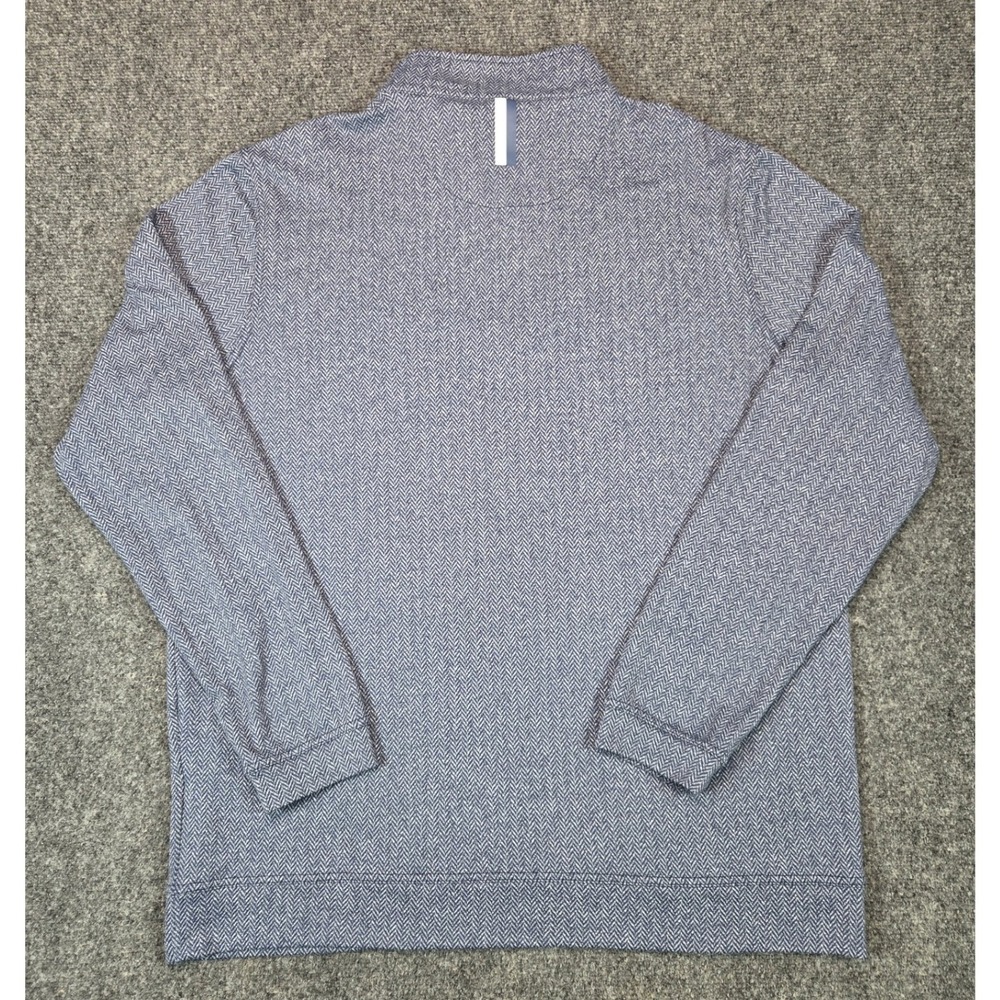 Rhoback Herringbone Quarter Zip Pullover Mens L Blue Performance Stretch - Picture 7 of 7